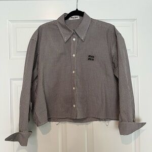 Cropped miu miu flannel